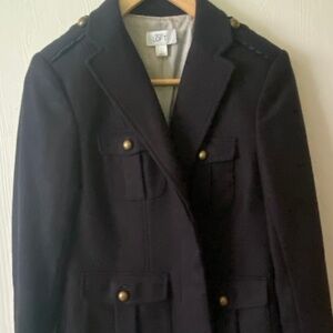 Loft Navy Wool Blazer with buttons and lace detailing - Sz 4